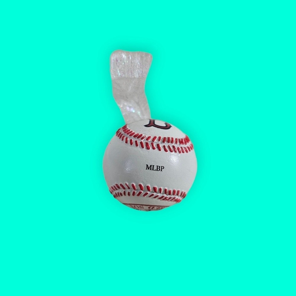 Boston Red Sox MLB Snowman Baseball Christmas Ornament Glitter White Red MLBP - Picture 2 of 6